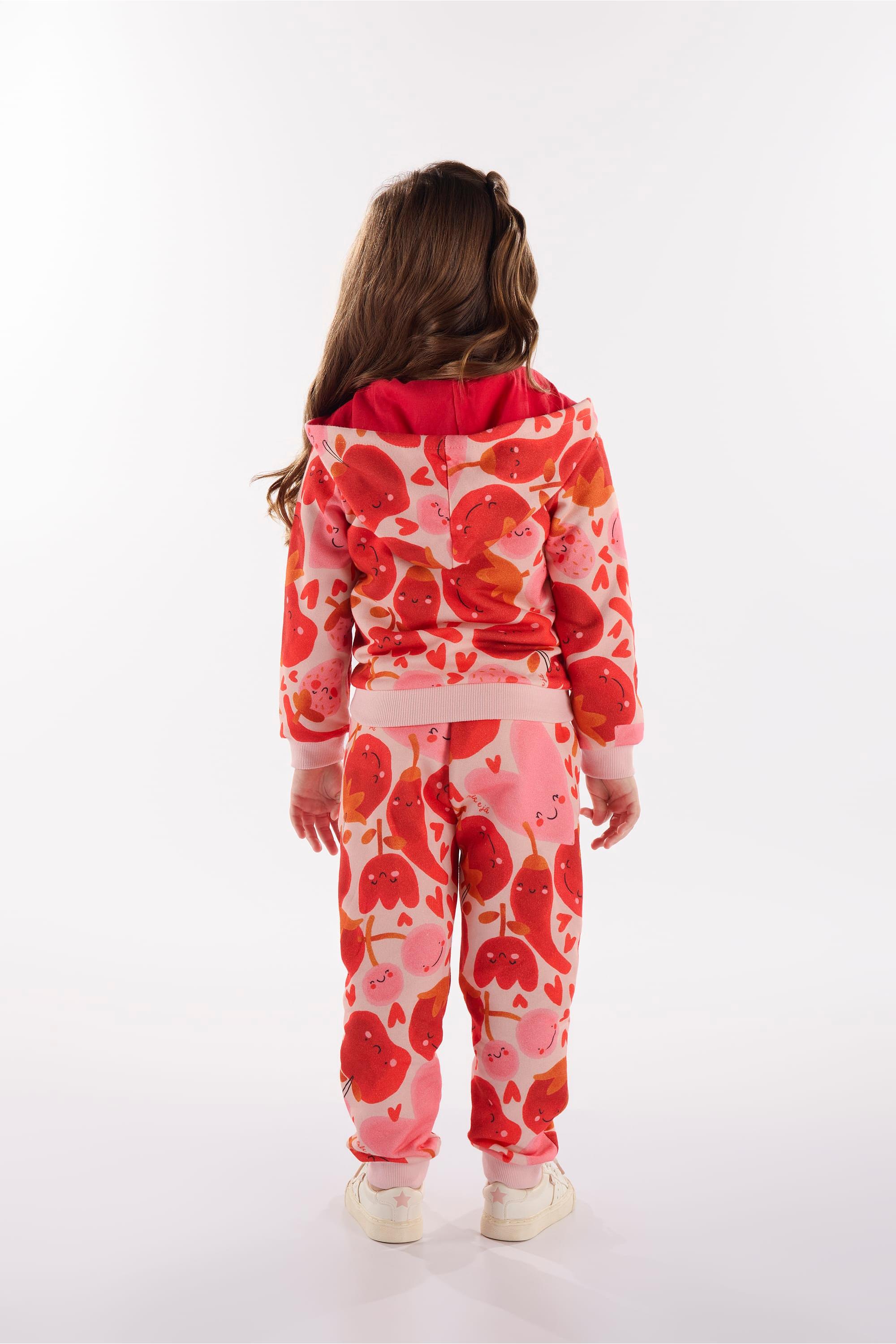 Conjunto Infantil Frutas Vermelhas com Jaqueta e Calça (Rosa) Três e Já - Imagem 5